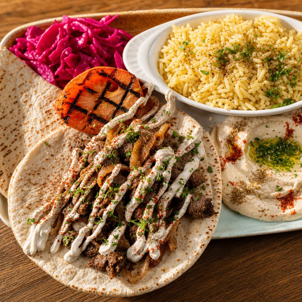 Beef Shawarma Platter.