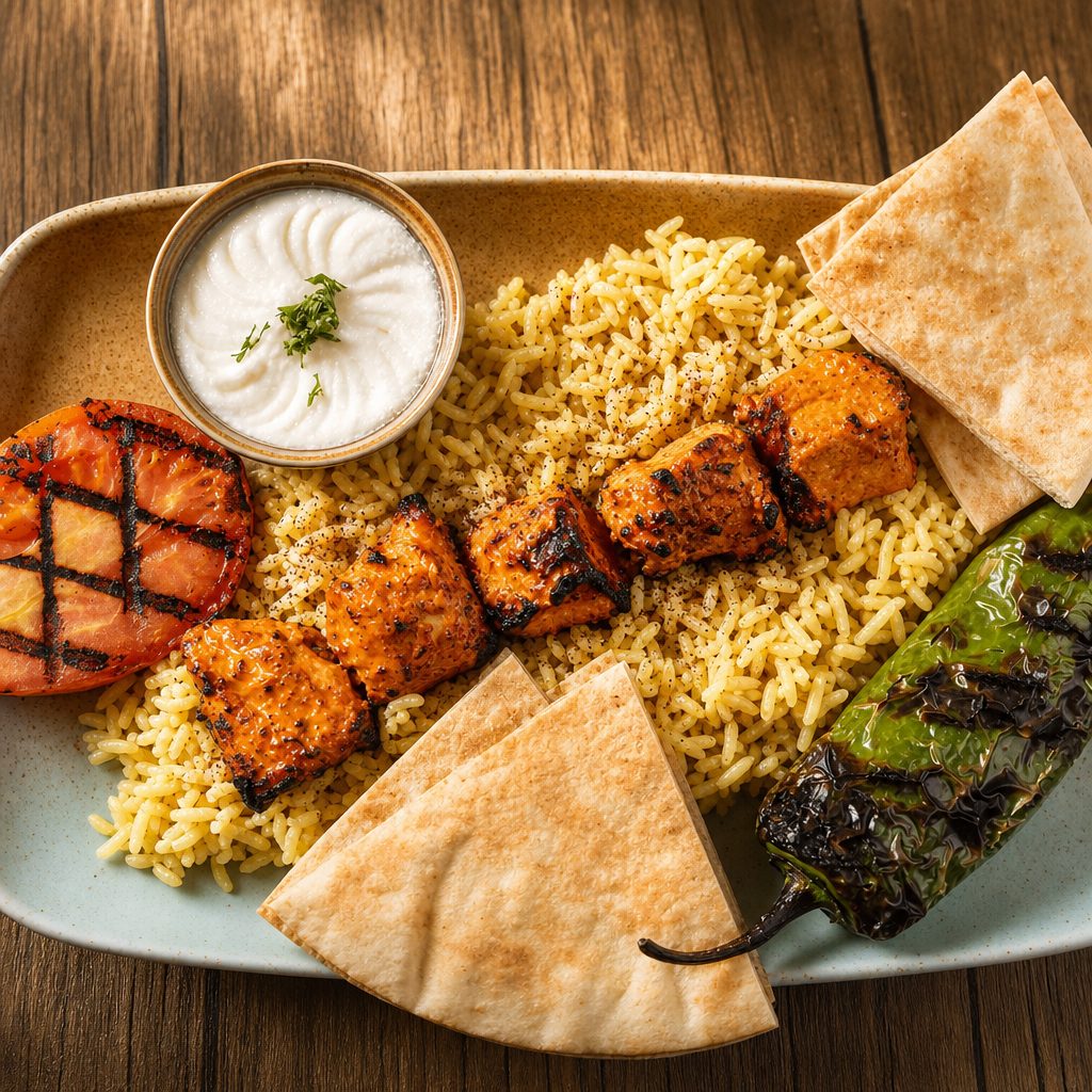 Chicken Kebab Platter.